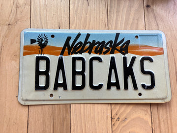 1992 Nebraska Vanity License Plate - BABCAKS