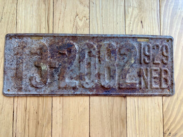 1929 Nebraska License Plate