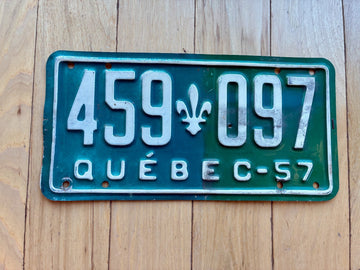 1957 Quebec License Plate