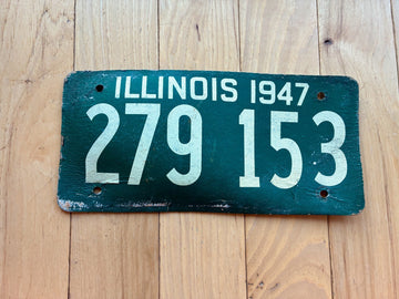 1947 Illinois Fiberboard License Plate - Bent