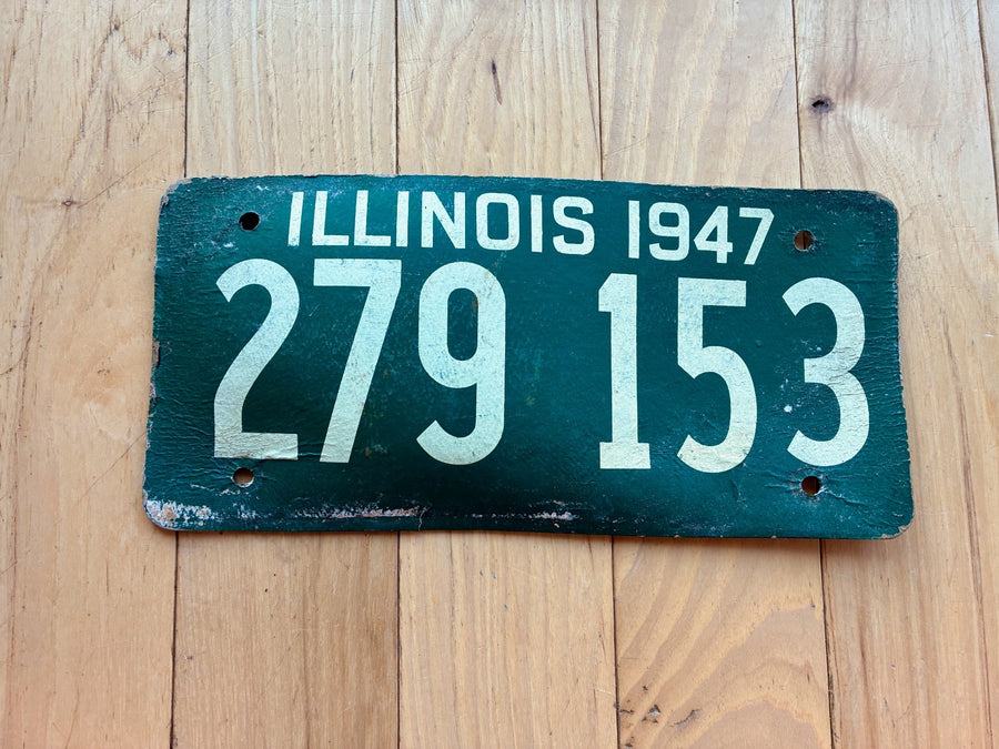 1947 Illinois Fiberboard License Plate - Bent
