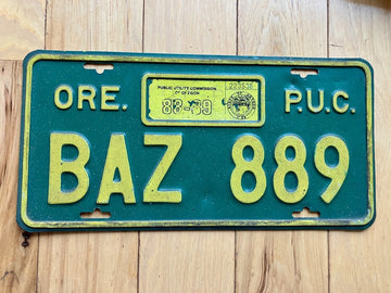 1988 Oregon Public Utilities Commission License Plate