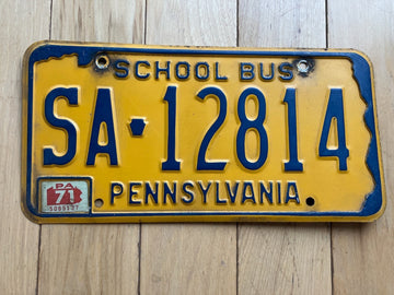 1971 Pennsylvania School Bus License Plate