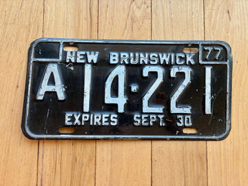 1977 New Brunswick Quarterly Commercial License Plate