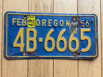 1967 Oregon License Plate