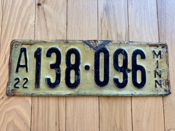 1922 Minnesota License Plate