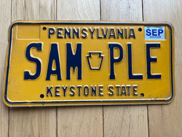 1980 Pennsylvania Sample License Plate