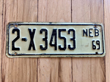 1969 Nebraska Farm Trailer License Plate
