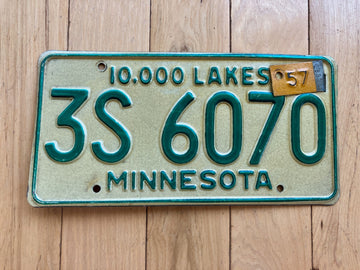 1957 Minnesota License Plate