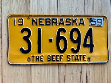 1959 Nebraska License Plate