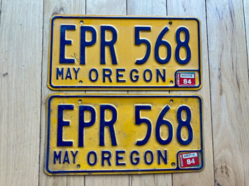 Pair of 1984 Oregon License Plates