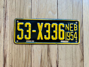 1954 Nebraska Farm Trailer License Plate