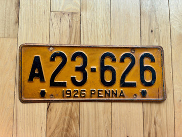 1926 Pennsylvania License Plate