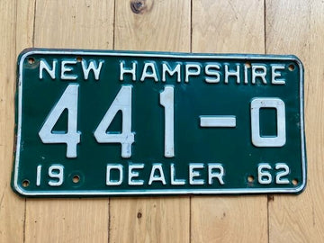 1962 New Hampshire Dealer License Plate