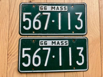 Pair of 1966 Massachusetts License Plates