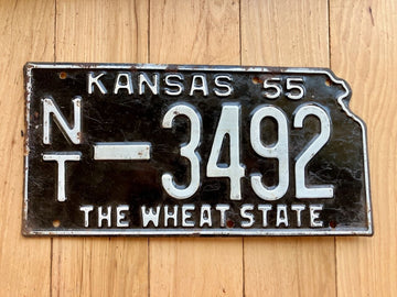 1955 Kansas License Plate