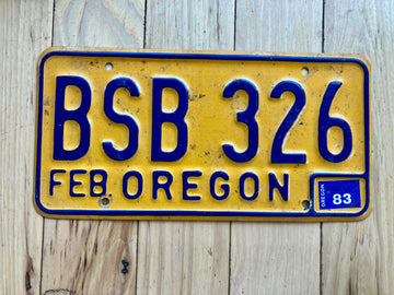 1983 Oregon License Plate