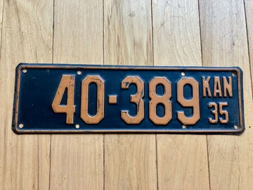 1935 Kansas License Plate
