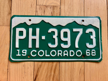 1968 Colorado License Plate