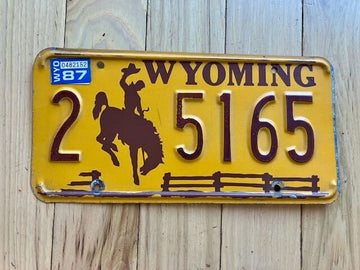 1987 Wyoming License Plate