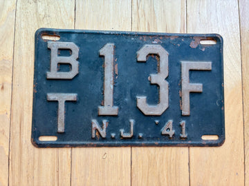 1941 New Jersey License Plate