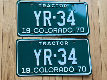 Pair of 1970 Colorado Tractor License Plates