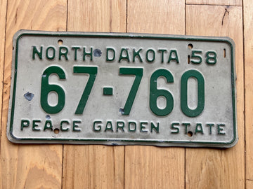 1958 North Dakota License Plate