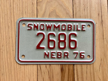 1976 Nebraska Snowmobile License Plate