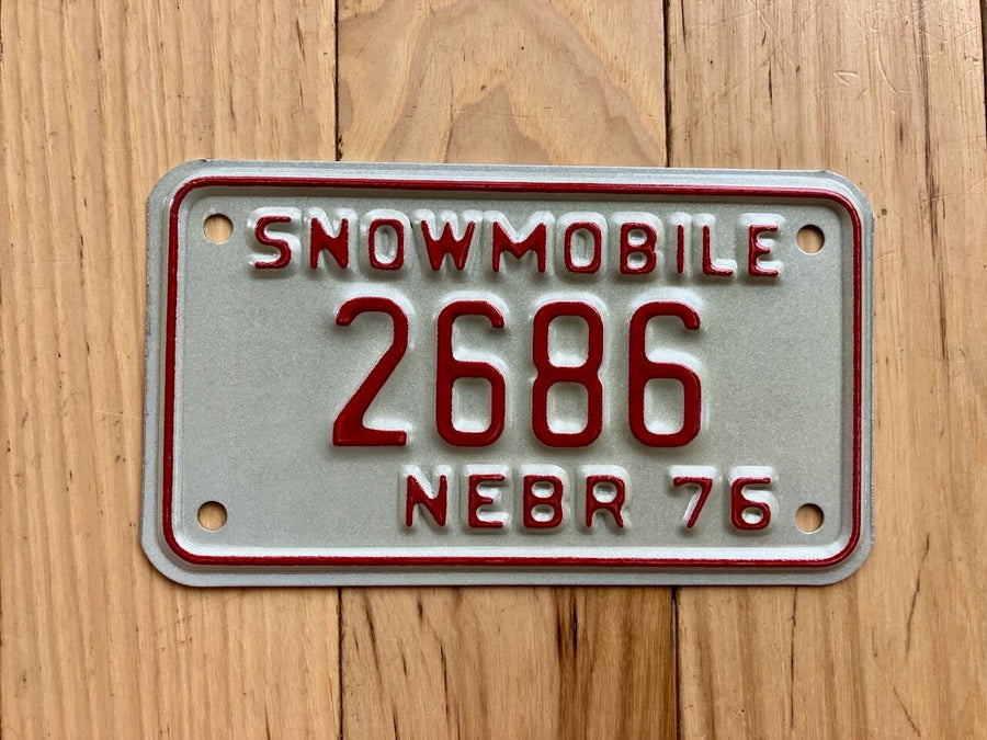 1976 Nebraska Snowmobile License Plate