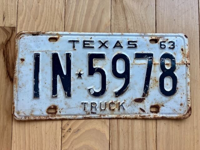 1963 Texas Truck License Plate