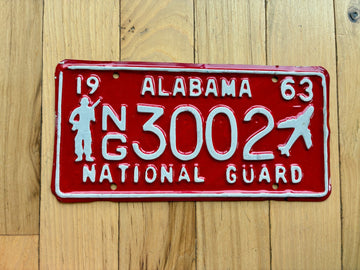 1963 Alabama National Guard License Plate