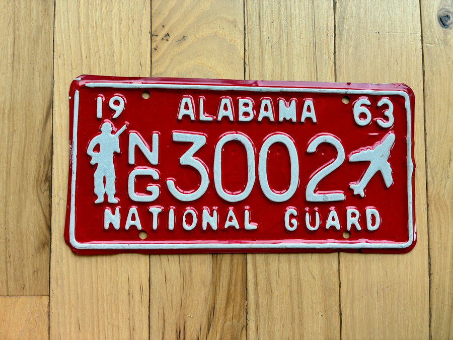 1963 Alabama National Guard License Plate