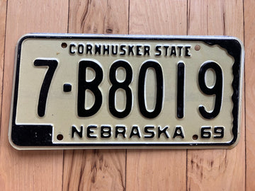 1969 Nebraska License Plate