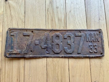 1933 Kansas License Plate