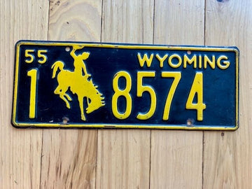 1955 Wyoming License Plate