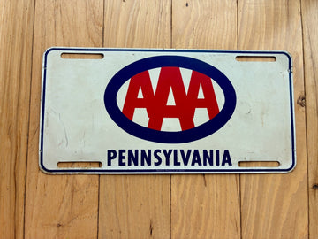 1970s Pennsylvania AAA Booster License Plate