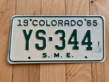 1965 Colorado Special Mobile Equipment License Plate