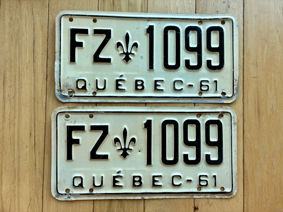 1961 Pair of Quebec Commercial Truck License Plates