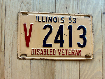 1953 Illinois Disabled Veteran License Plate