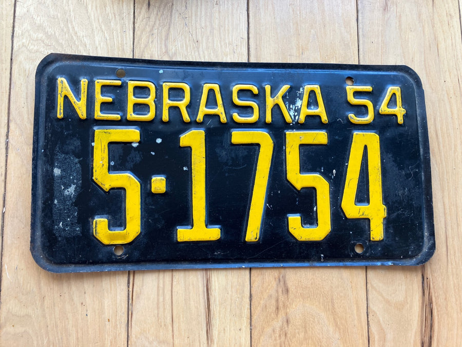 1954 Nebraska License Plate