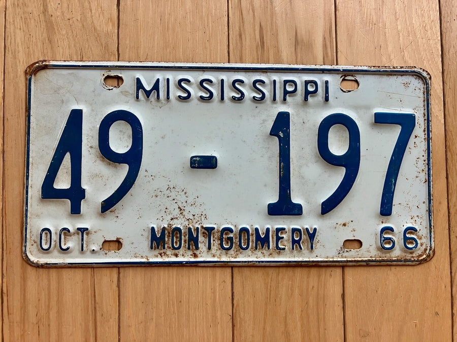 1966 Mississippi Montgomery County License Plate