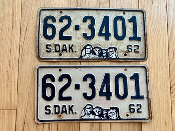 Pair Of 1962 South Dakota License Plates