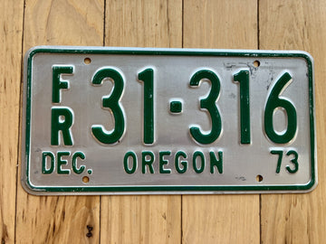 1973 Oregon Rental Trailer License Plate