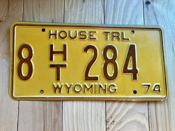1974 Wyoming House Trailer License Plate