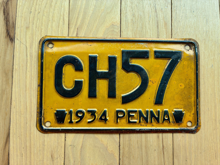 1934 Pennsylvania License Plate