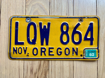1982 Oregon License Plate