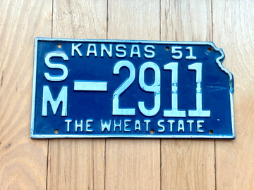 1951 Kansas License Plate
