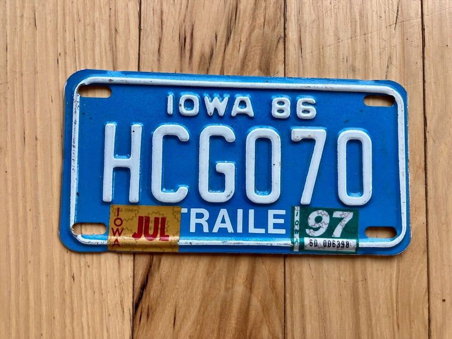 1997 Iowa Trailer License Plate