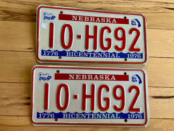 Pair Of 1976 Nebraska License Plates