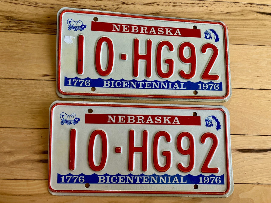 Pair Of 1976 Nebraska License Plates